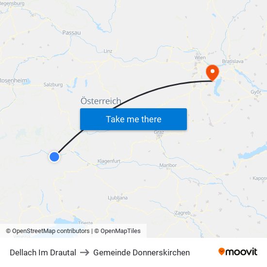Dellach Im Drautal to Gemeinde Donnerskirchen map