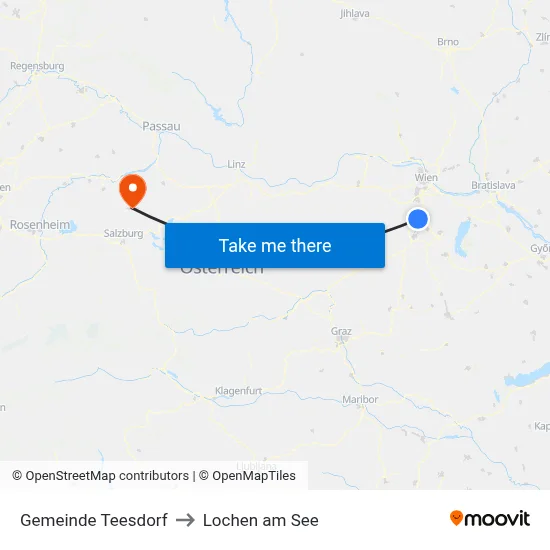 Gemeinde Teesdorf to Lochen am See map