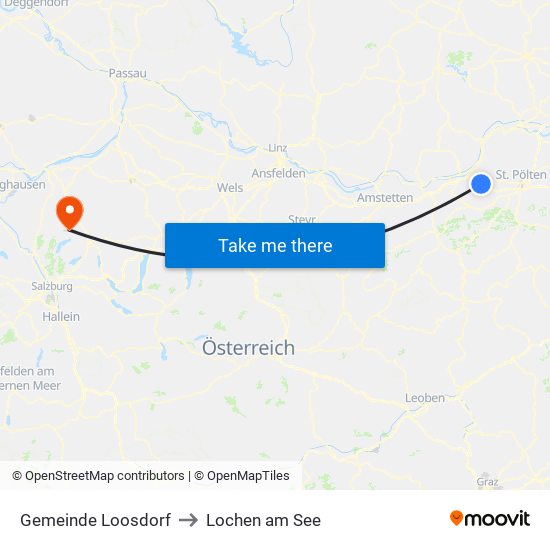 Gemeinde Loosdorf to Lochen am See map