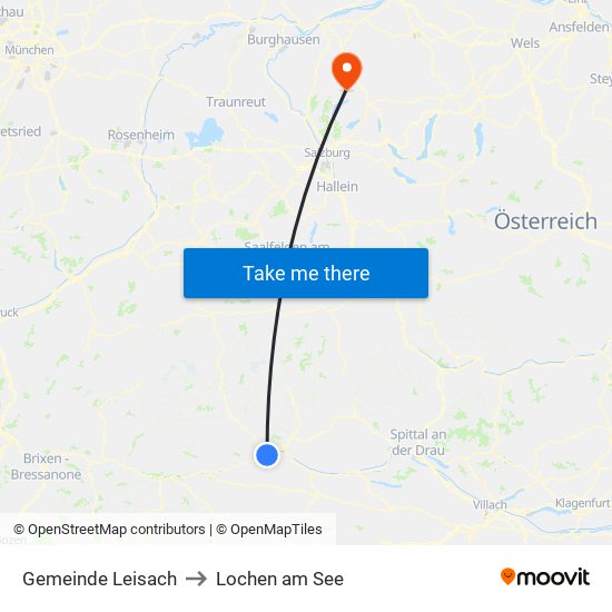 Gemeinde Leisach to Lochen am See map