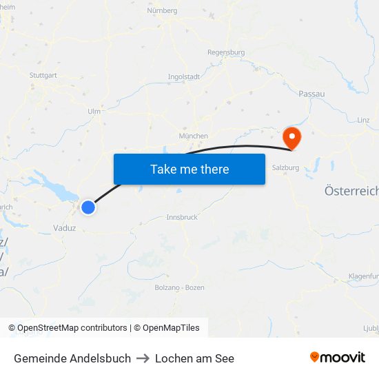 Gemeinde Andelsbuch to Lochen am See map