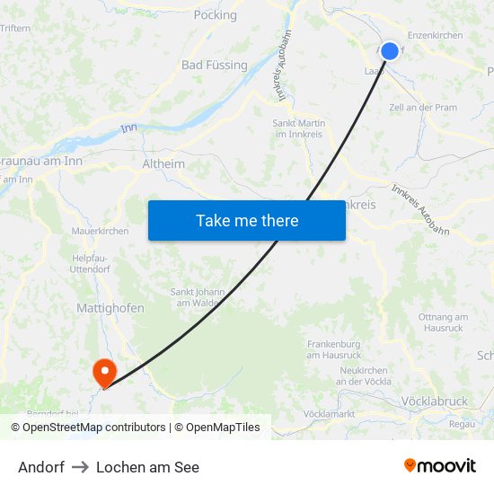 Andorf to Lochen am See map