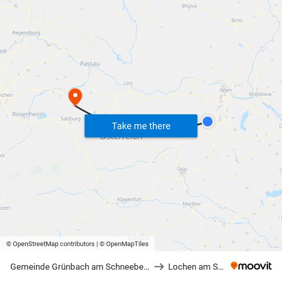 Gemeinde Grünbach am Schneeberg to Lochen am See map