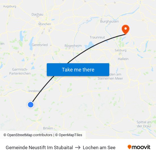 Gemeinde Neustift Im Stubaital to Lochen am See map