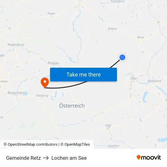 Gemeinde Retz to Lochen am See map