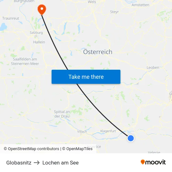 Globasnitz to Lochen am See map
