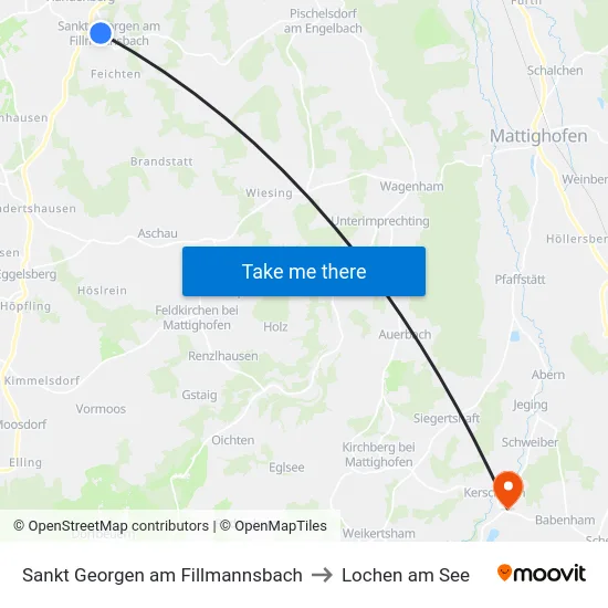 Sankt Georgen am Fillmannsbach to Lochen am See map