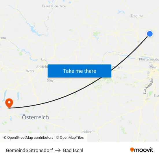 Gemeinde Stronsdorf to Bad Ischl map