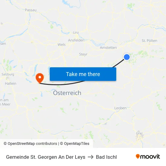 Gemeinde St. Georgen An Der Leys to Bad Ischl map