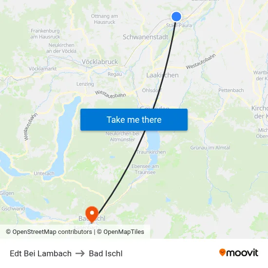 Edt Bei Lambach to Bad Ischl map