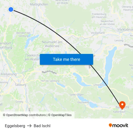 Eggelsberg to Bad Ischl map