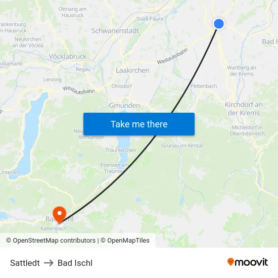 Sattledt to Bad Ischl map