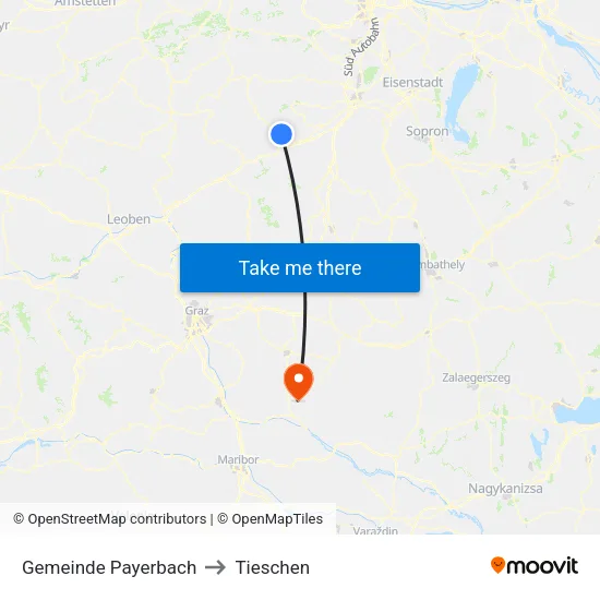 Gemeinde Payerbach to Tieschen map