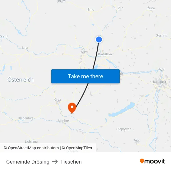 Gemeinde Drösing to Tieschen map