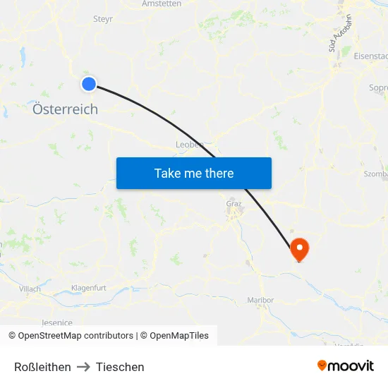 Roßleithen to Tieschen map