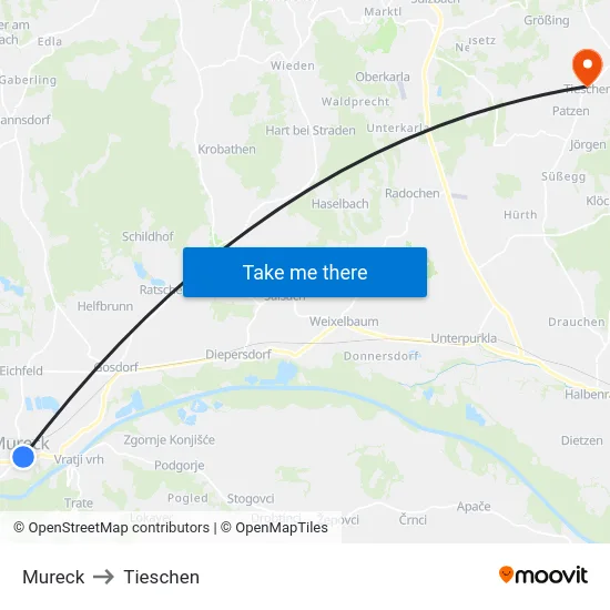 Mureck to Tieschen map