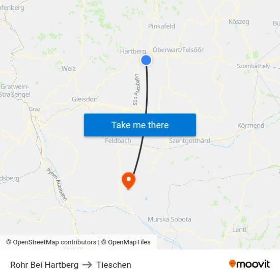 Rohr Bei Hartberg to Tieschen map