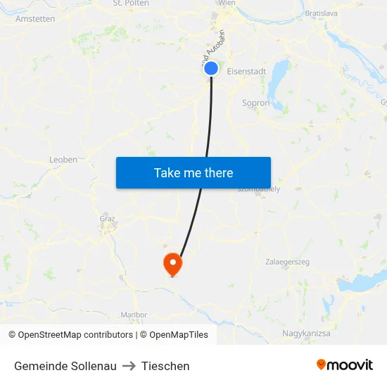 Gemeinde Sollenau to Tieschen map