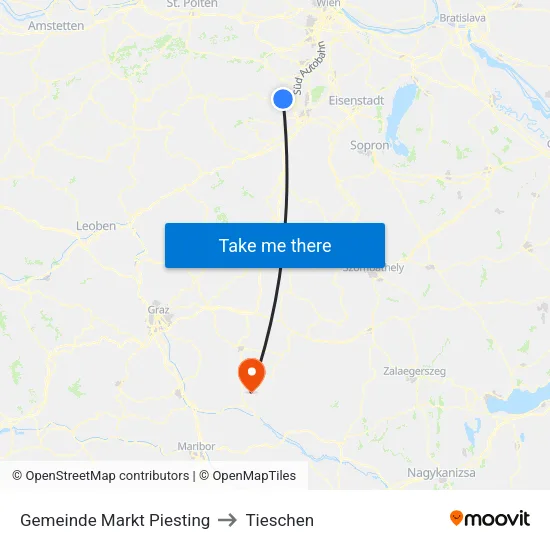 Gemeinde Markt Piesting to Tieschen map
