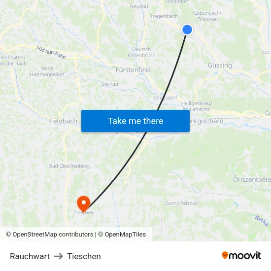 Rauchwart to Tieschen map