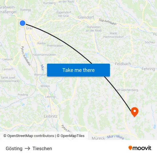 Gösting to Tieschen map
