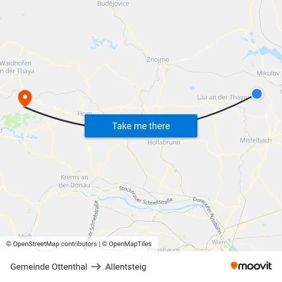 Gemeinde Ottenthal to Allentsteig map