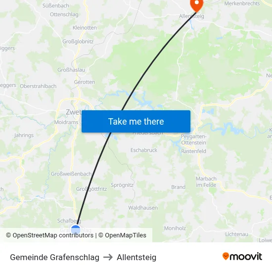 Gemeinde Grafenschlag to Allentsteig map