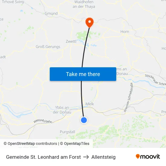Gemeinde St. Leonhard am Forst to Allentsteig map