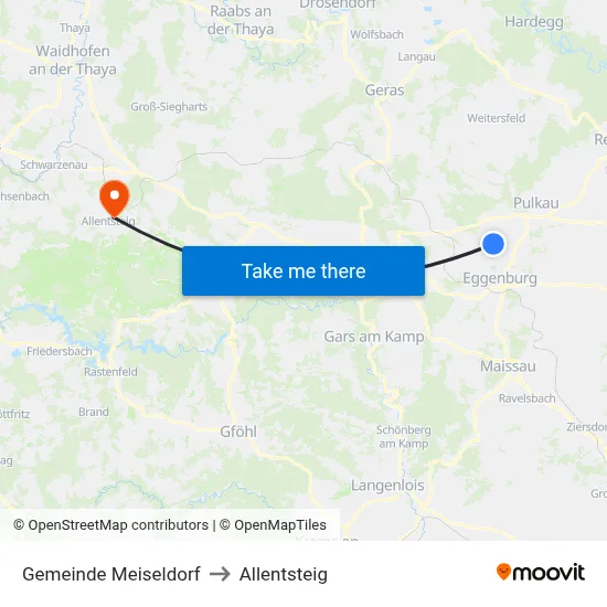 Gemeinde Meiseldorf to Allentsteig map