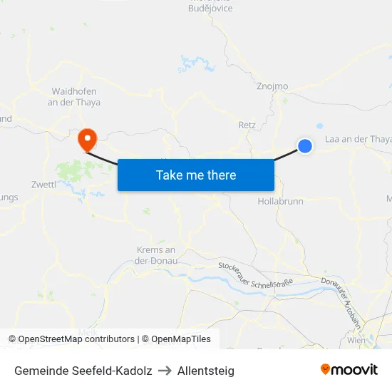 Gemeinde Seefeld-Kadolz to Allentsteig map