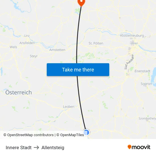 Innere Stadt to Allentsteig map