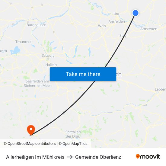 Allerheiligen Im Mühlkreis to Gemeinde Oberlienz map