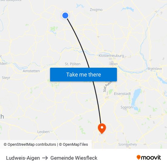 Ludweis-Aigen to Gemeinde Wiesfleck map
