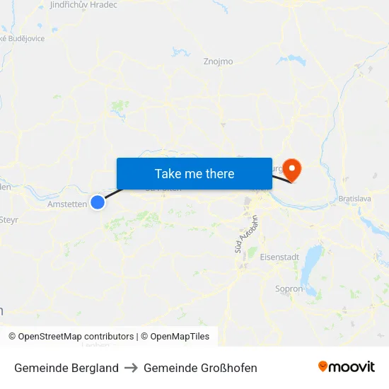 Gemeinde Bergland to Gemeinde Großhofen map