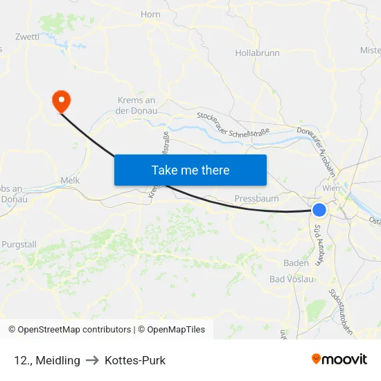 12., Meidling to Kottes-Purk map