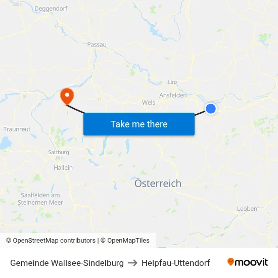 Gemeinde Wallsee-Sindelburg to Helpfau-Uttendorf map