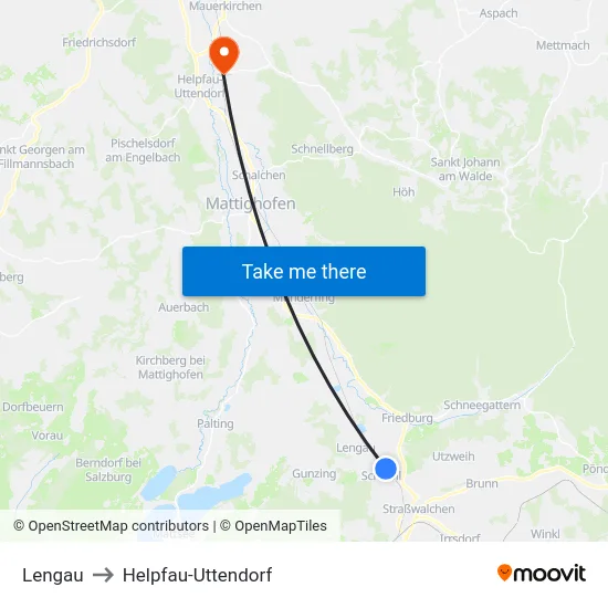 Lengau to Helpfau-Uttendorf map