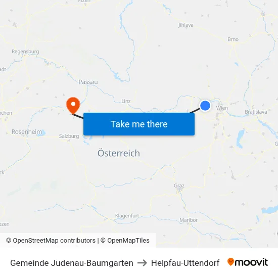 Gemeinde Judenau-Baumgarten to Helpfau-Uttendorf map