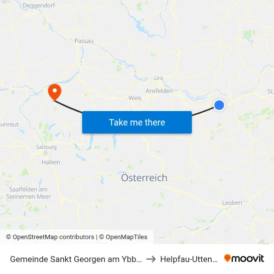 Gemeinde Sankt Georgen am Ybbsfelde to Helpfau-Uttendorf map