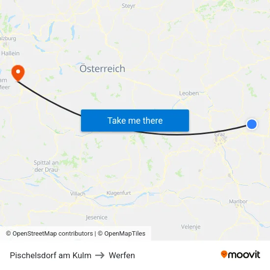 Pischelsdorf am Kulm to Werfen map
