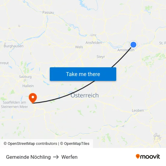 Gemeinde Nöchling to Werfen map