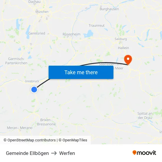 Gemeinde Ellbögen to Werfen map
