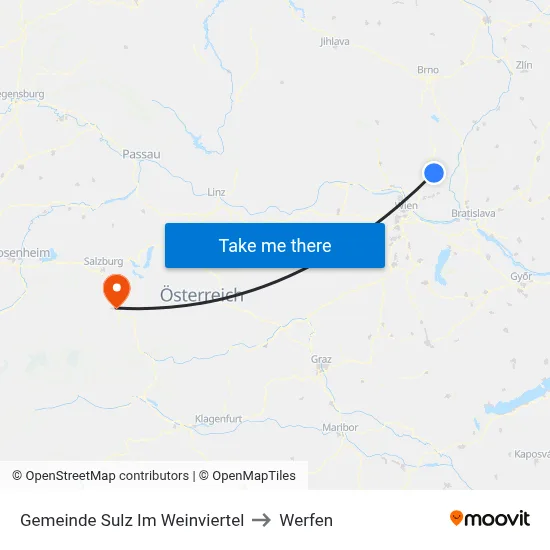 Gemeinde Sulz Im Weinviertel to Werfen map