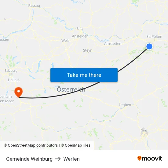 Gemeinde Weinburg to Werfen map