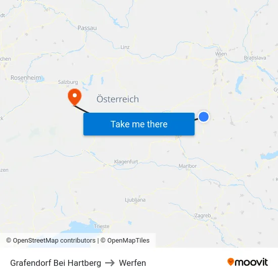 Grafendorf Bei Hartberg to Werfen map