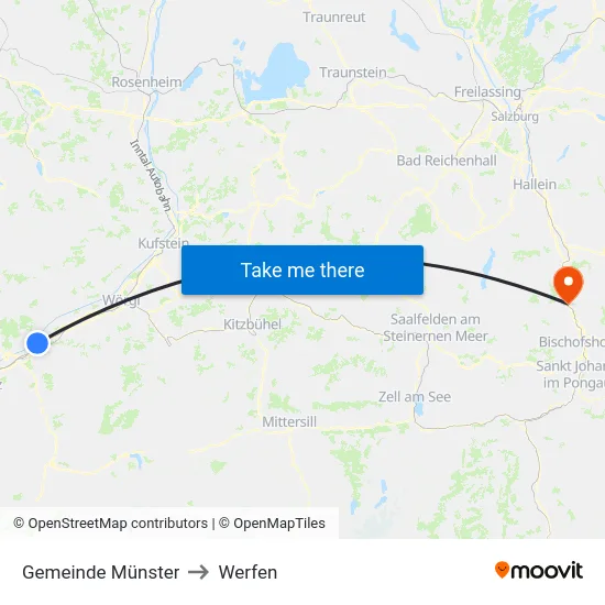 Gemeinde Münster to Werfen map