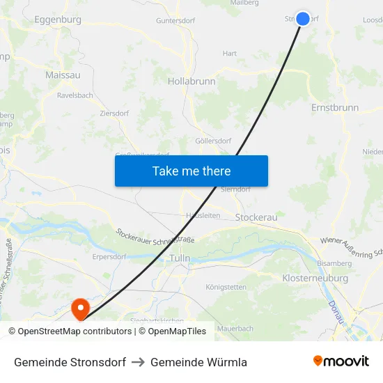 Gemeinde Stronsdorf to Gemeinde Würmla map