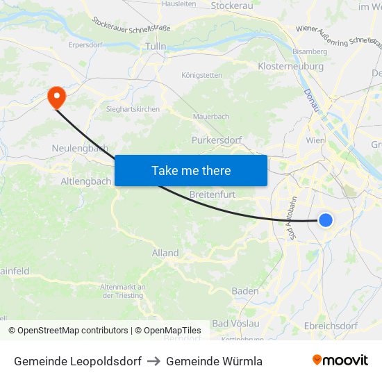 Gemeinde Leopoldsdorf to Gemeinde Würmla map
