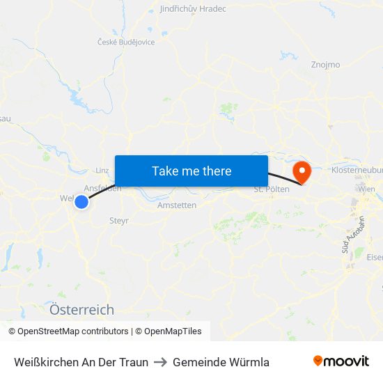 Weißkirchen An Der Traun to Gemeinde Würmla map