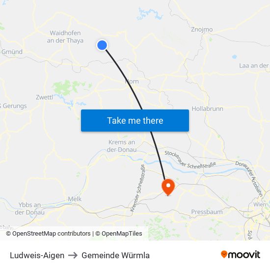 Ludweis-Aigen to Gemeinde Würmla map